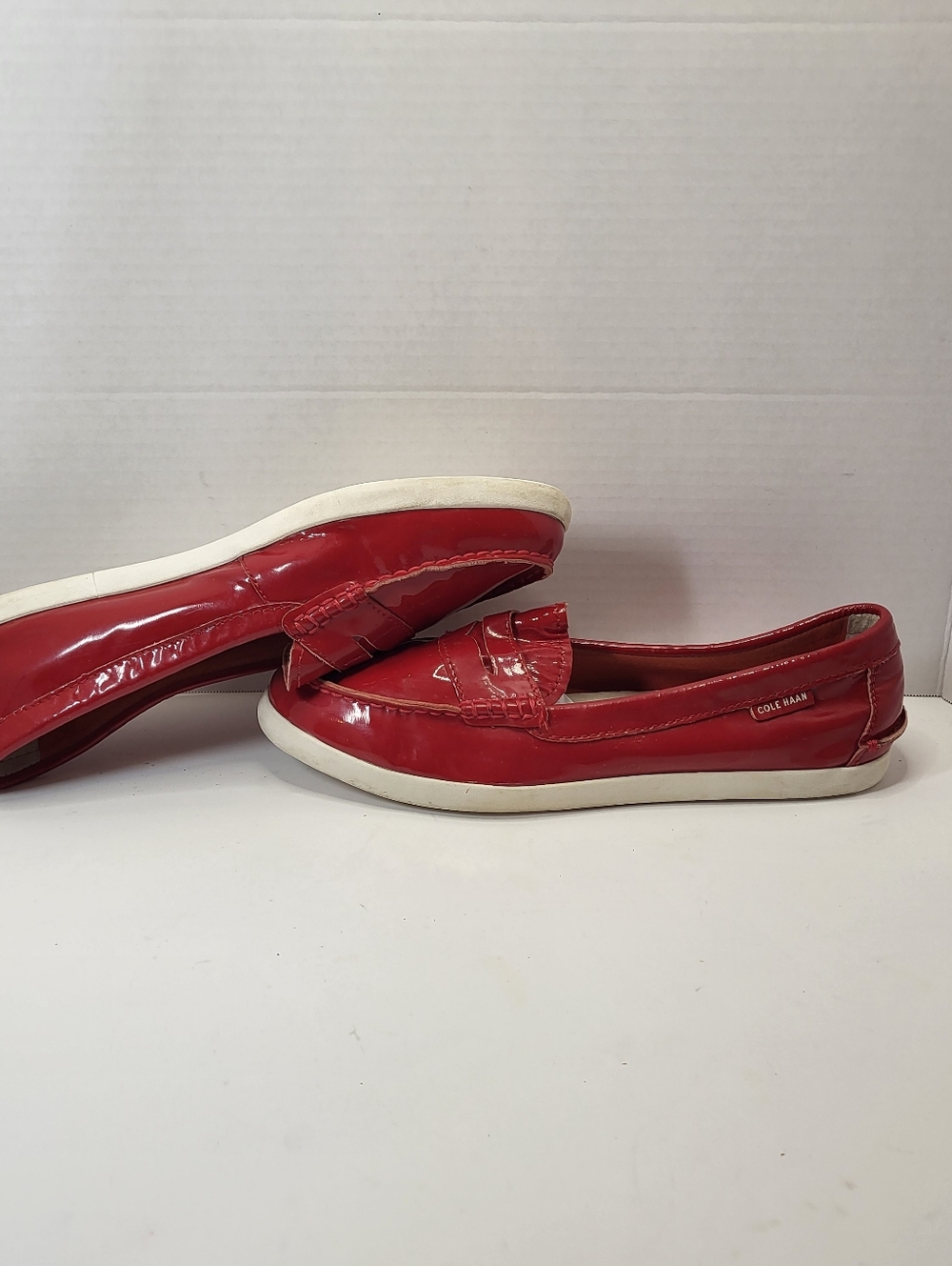 Cole Haan Pinch Maine Classic Red Patent Leather Penny Loafers Size 9.5 - Picture 5 of 15